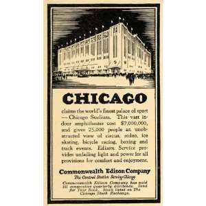  1930 Ad Chicago Stadium Sport Commonwealth Edison Rodeo 
