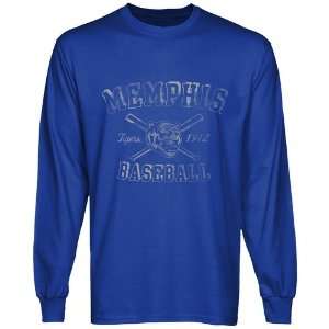 NCAA Memphis Tigers Vintage Arc Long Sleeve T Shirt   Royal Blue 