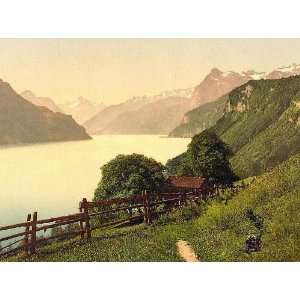 Vintage Travel Poster   Urnersee general view Lake Lucerne Switzerland 