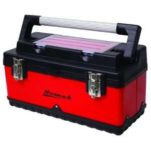   Red Metal & Plastic Hand Carry with Aluminum Handle Toolbox Home
