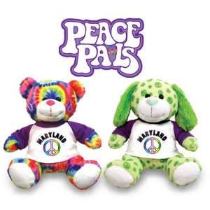   Maryland Peace Pals green PUPPY or tie dyed TEDDY bear Toys & Games