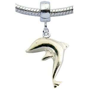 com Silver 3D Dolphin Charm by GlitZ JewelZ ?   fits pandora & troll 