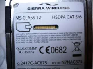 Sierra Laptop Wireless Acces Aircard # 875 3G Cingular  