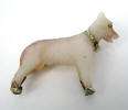 Art Deco English Agate & Diamond Airedale Dog 18K Gold Brooch  