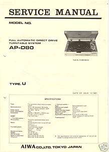 AIWA Original SERVICE MANUAL AP D80 FREE SHIP 2 US  