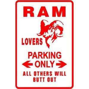  RAM LOVER PARKING animal pet mascot sign
