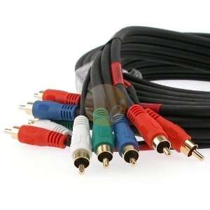  Premium Gold Plated Video 5 RCA Cable 25ft / 7.6m 