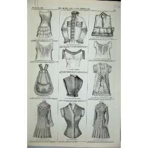   1882 Womens Fashion Bodice Chemise Nightgown Costume
