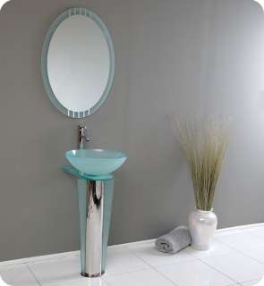 Fresca Vitale Modern Glass Bathroom Vanity with Mirror FVN1053 16.5 
