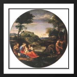 Carracci, Annibale 28x28 Framed and Double Matted Rest on Flight into 