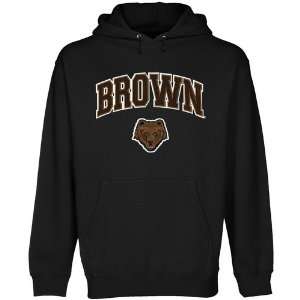 NCAA Brown Bears Black Logo Arch Applique Midweight Pullover Hoody 