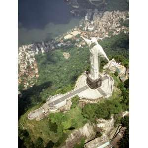  Aerial of Corcovado Christ Statue and Rio de Janeiro 