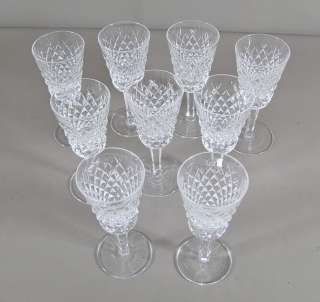 Set of 9 Waterford Irish Crystal ALANA Sherry Glasses  