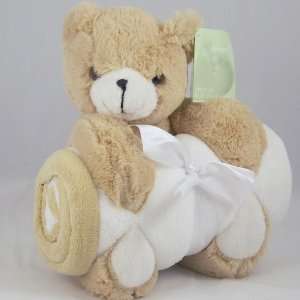  Bear with Blanket Pillow and Blanket Set Brown 
