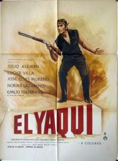 111 El Yaqui, Mexican movie Poster, Julio Aleman, 1969  