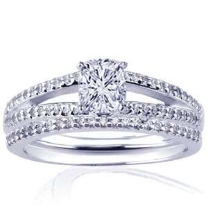 com 1.50 Ct Cushion Cut Diamond Engagement Wedding Rings Pave Set CUT 