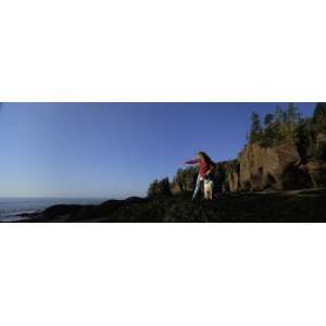 Woman with a Dog, Bay of Fundy, Hopewell Rocks, New Brunswick, Canada 