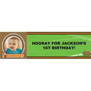 Lil Quarterback 1st Birthday Personalized Photo Banner Large 30 x 