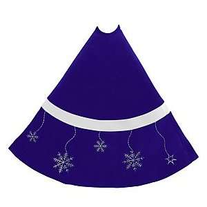  48 Snowflakes Blue Velvet Tree Skirt