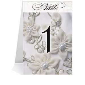  Wedding Table Number Cards   Pearl Flower Amore #1 Thru 