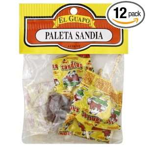 El Guapo Vero Sandia Paleta, 4 Count (Pack of 12)  Grocery 