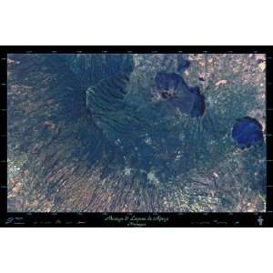 Laminated Masaya and Laguna de Apoyo, Nicaragua Satellite 