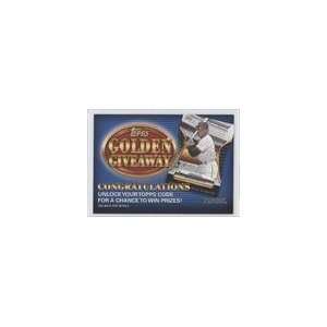  2012 Topps Golden Giveaway Code Cards #GGC7   Willie Mays 