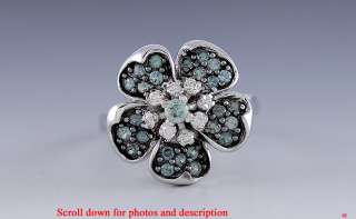 QUALITY LE VIAN DIAMOND & EMERALD FLOWER RING  