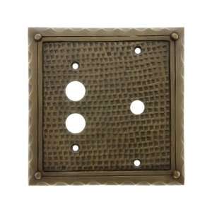 Bungalow Style Push Button / Rotary Dimmer Combination Switch Plate In 