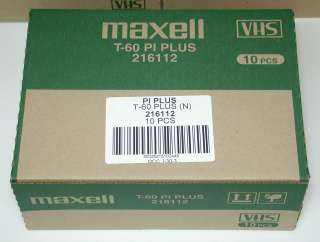 Maxell Professional T 60 P/I Plus VHS Video Tapes 50ct  