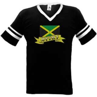   shirt, Jamaica National Pride Mens V Neck Ringer Shirt Clothing