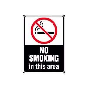 NO SMOKING IN THIS AREA (W/GRAPHIC) Sign   7 x 5 Adhesive Dura Vinyl
