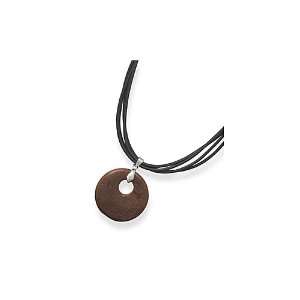   Leather Fashion Necklace with Goldstone Pendant CleverSilver Jewelry