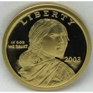  2003 S Sacagawea Proof Dollar Golden Cameo Everything 