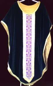 VESTMENT   unusual black CONICAL shape CHASUBLE ca 1920 Very fine 