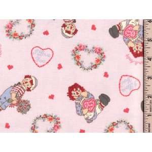  Ann & Andy I Love You Pink Flannel Fabric Arts, Crafts & Sewing