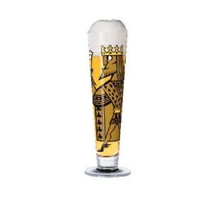  Pilsner Beer Glass, Poker King, Designer Color Enamel Beer 