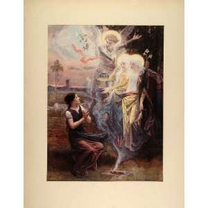  1896 Print St. Joan of Arc Jeanne dArc Angels Maillart 