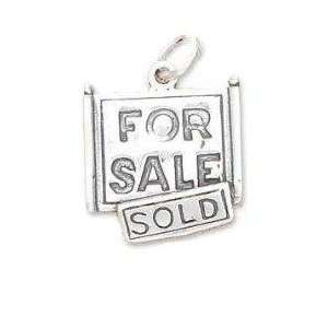  House for Sale Sign Realtor Sterling Silver Charm 