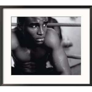  Close up of a Boxer Sitting in the Corner of a Ring Framed 