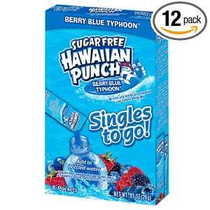 Hawaiian Punch Singles To Go Drink Mix, Berry Blue Typhoon, 8 Count 