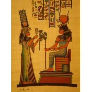  Nefertary and ISIS Egyptian PAPYRUS 8x12(20x30cm 