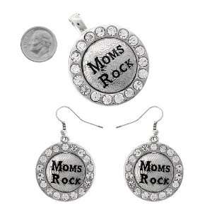  Fashion Jewelry ~ Moms Rock Accented with Clear Crystals 