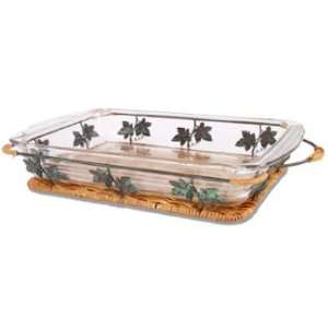   Glass Bakeware Vine Basket Rectangular Baker 3 Qt.