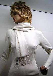 Charter Club Cashmere Scarf Luxurious Textured Ivory New  