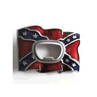 Confederate Flag Bottle Opener Belt Buckle by Ivory Falcon