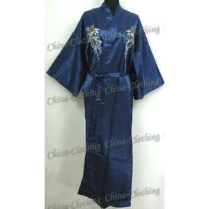  Shanghai Tone® Xanadu Kimono Robe Sleepwear Navy Blue One 