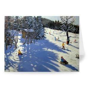  Mountain hut, Morzine (oil on canvas) by   Greeting Card 