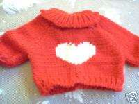 SWEATER 4 AMERICAN GIRL DOLL red turtleneck heart  