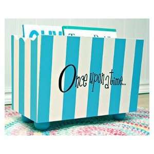   Upon a Time Blue Stripe Hand Painted Book Holder 